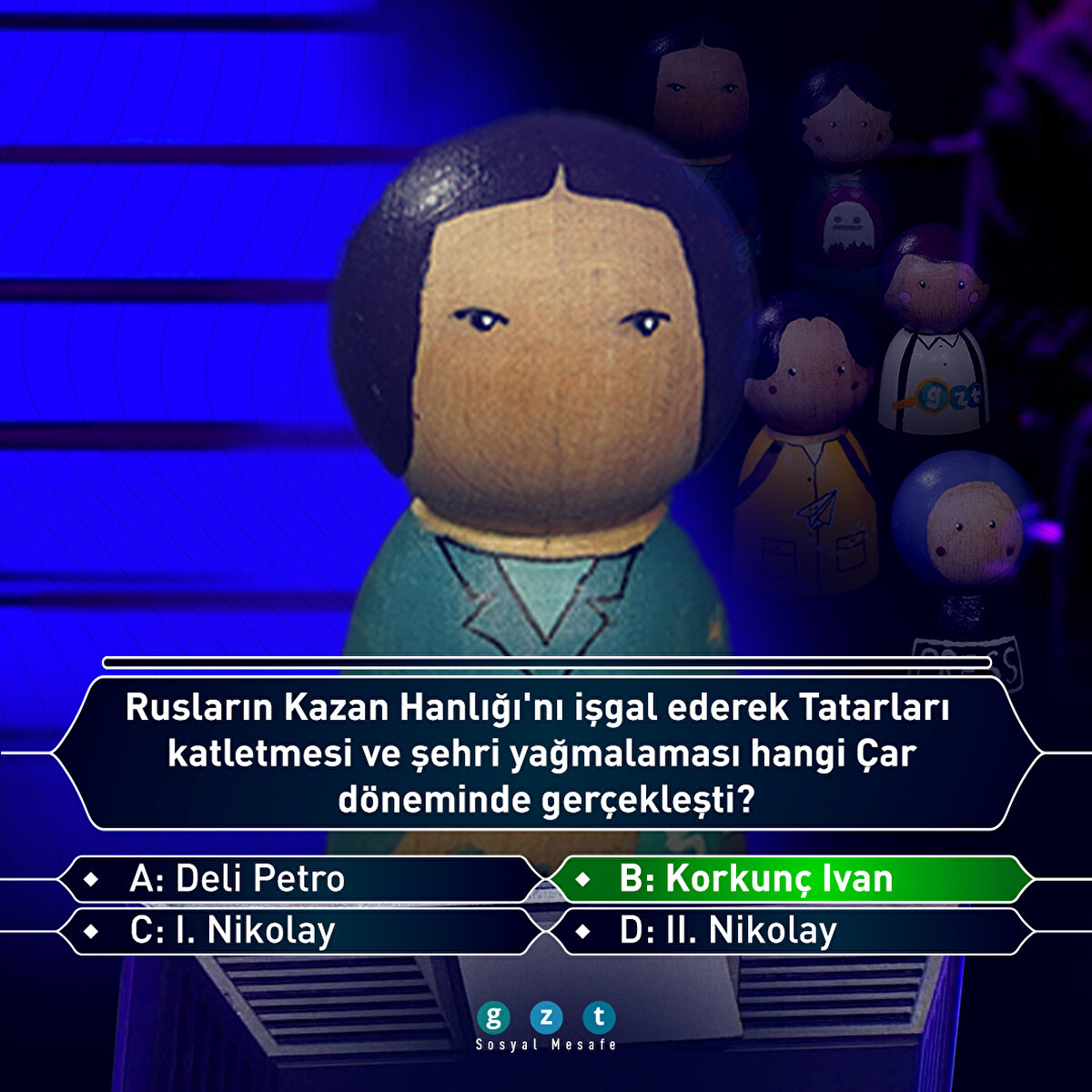 Rusların Kazan Hanlığı'nı işgal ederek Tatarları katletmesi ve şehri yağmalaması Korkunç Ivan döneminde gerçekleşti