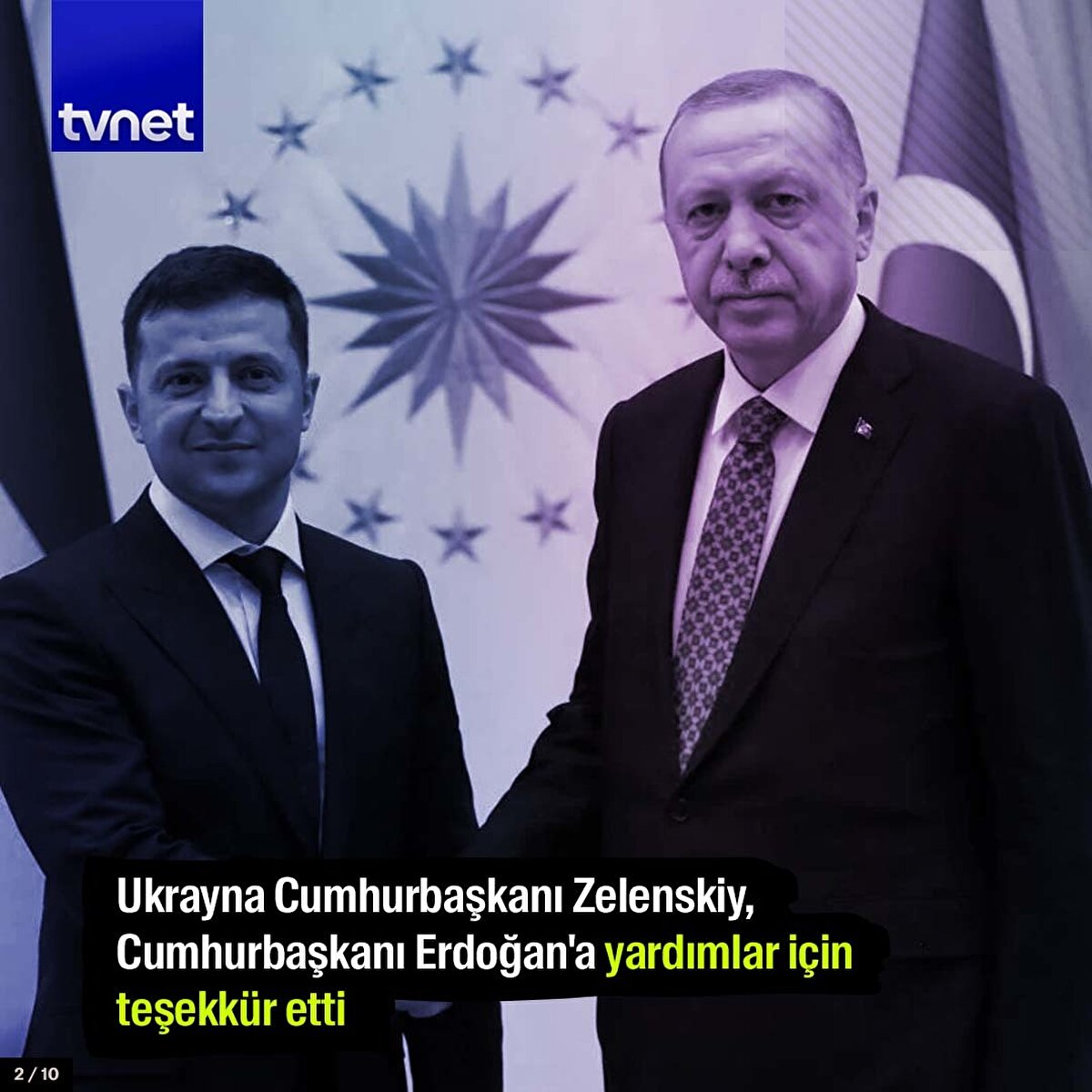 Ukrayna Cumhurbaşkanı Zelenskiy, Cumhurbaşkanı Erdoğan'a yardımlar için teşekkür etti.