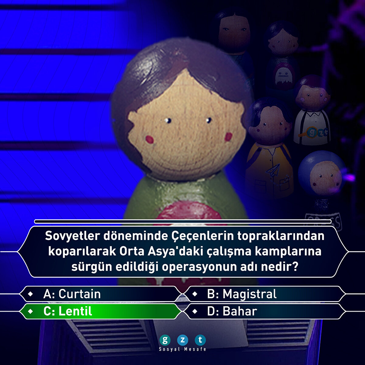 Sovyetler döneminde Çeçenlerin topraklarından koparılarak Orta Asya'daki çalışma kamplarına sürgün edilmelerine Lentil Operasyonu adı verildi