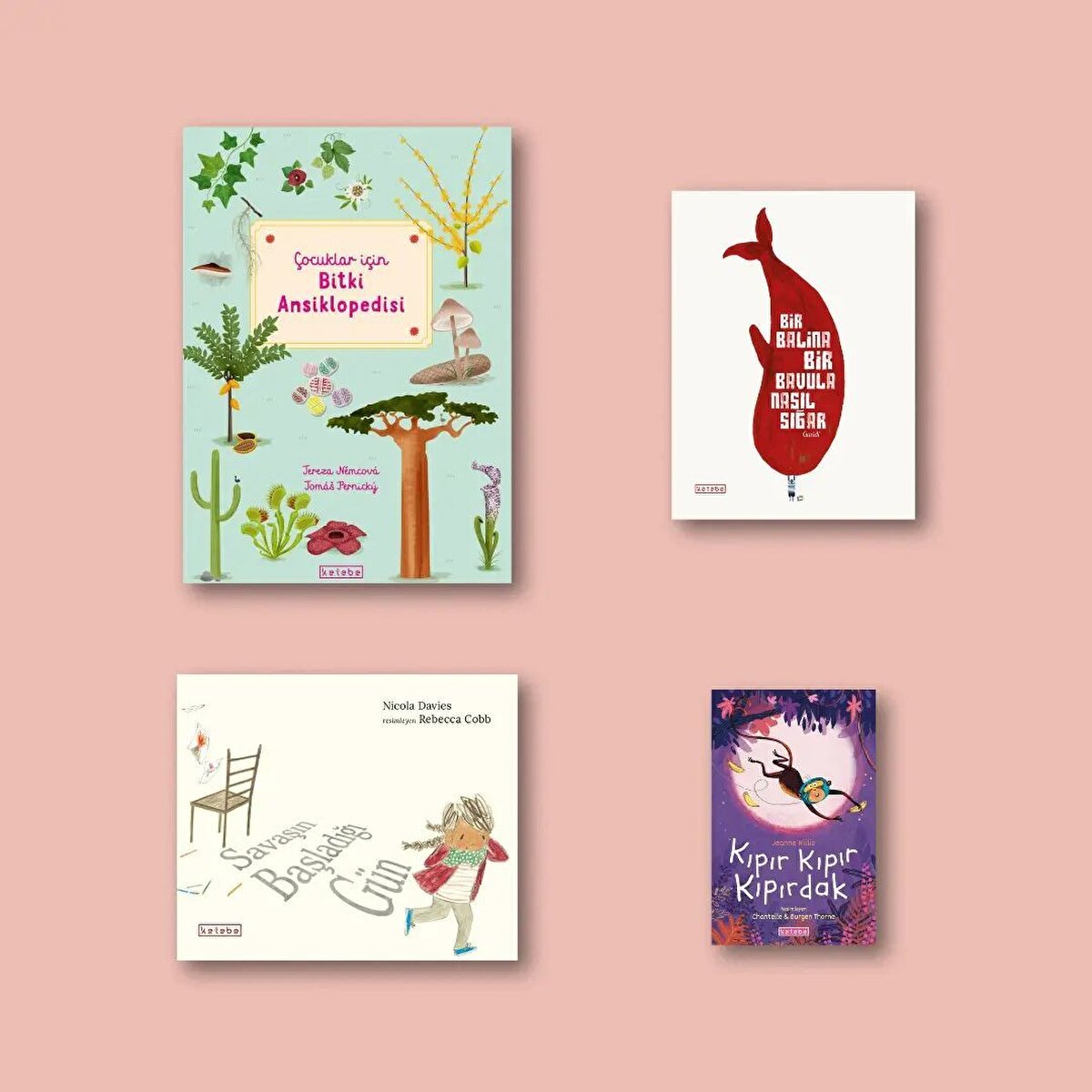 📌Çocuklar İçin Bitki Ansiklopedisi: Gizemli likenleri, birbirinden farklı mantar çeşitlerini tanıyacaksın. Çiçekli ya da çiçeksiz bitkileri ve tabii ki ağaçları keşfedeceksin! 🥰📌 Bir Balina Bir Bavula Nasıl Sığar: Her şey için bavul var peki ya anılarımızı sığdırabilecek kadar büyük bavul var mı?📌 Savaşın Başladığı Gün: Bazen umutlarının tükendiği anda senin gibi küçük bir çocuk gelir ve sana çok ama çok değerli bir şey verir...📌 Kıpır Kıpır Kıpırdak: Kendin olmakla ilgili kıpır kıpır bir hikâye. 🐒