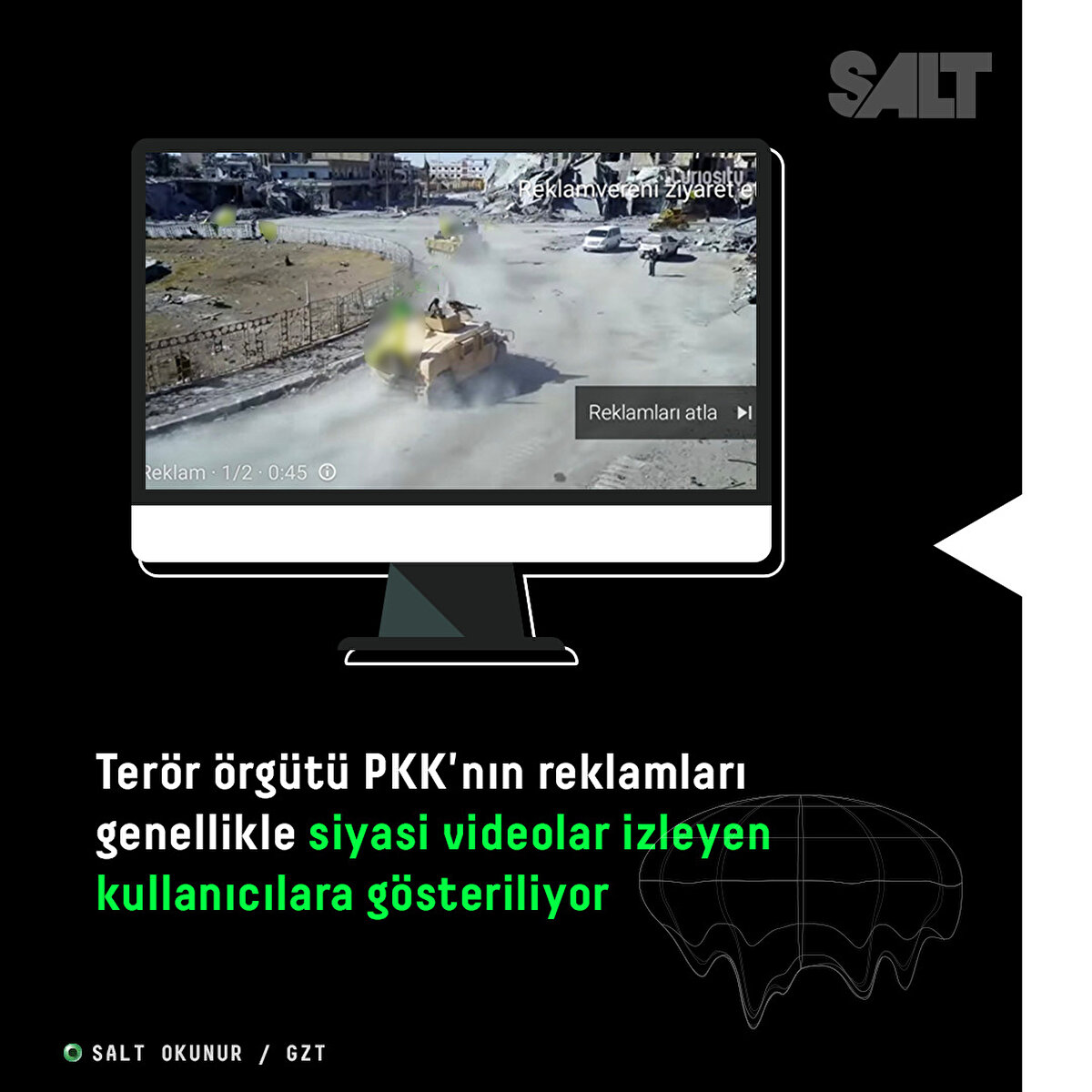 Terör örgütü PKK'nın reklamları genellikle siyasi videolar izleyen kullanıcılara gösteriliyor