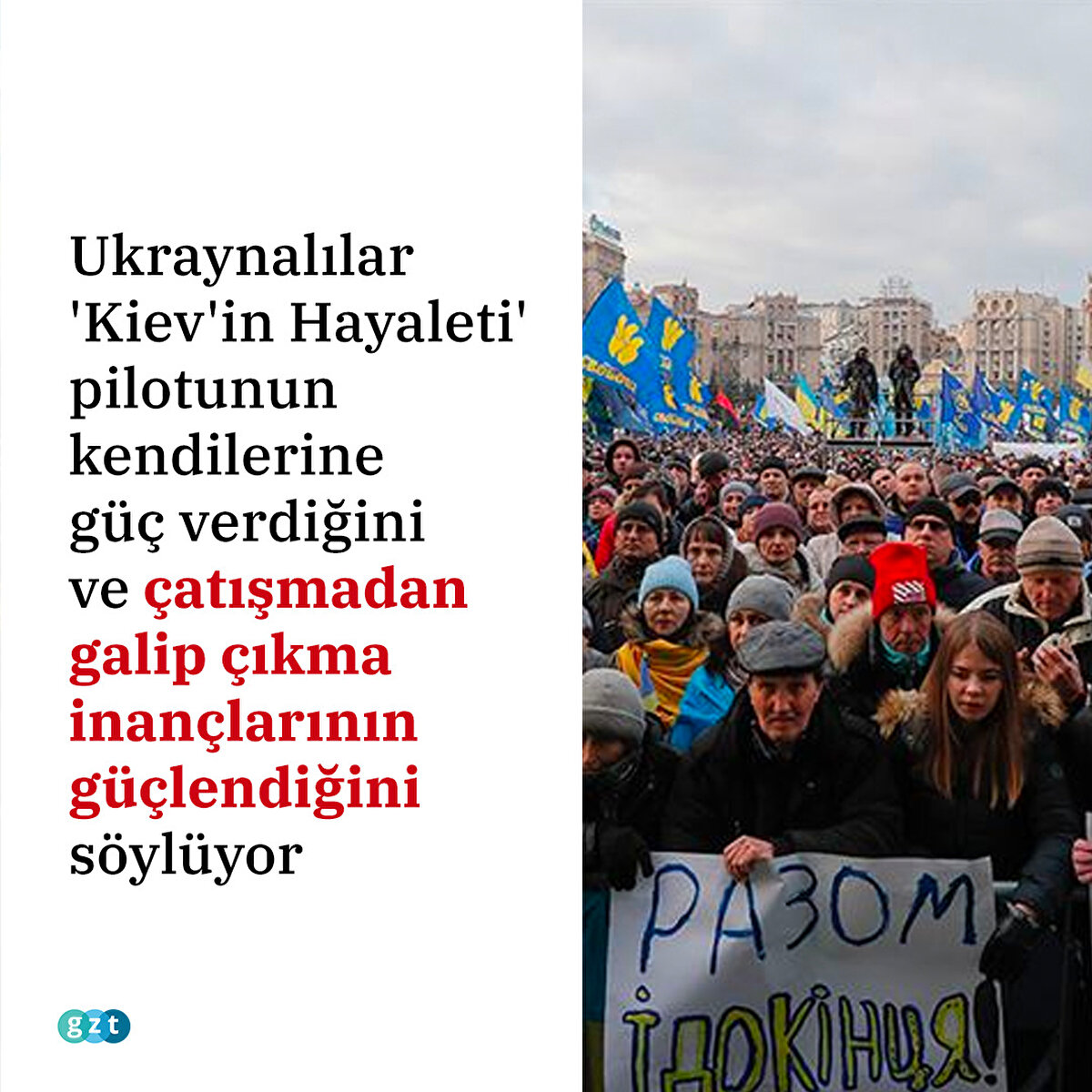 Ukraynalılar 'Kiev'in Hayaleti' pilotunun kendilerine güç verdiğini ve çatışmadan galip çıkma inançlarının güçlendiğini söylüyor