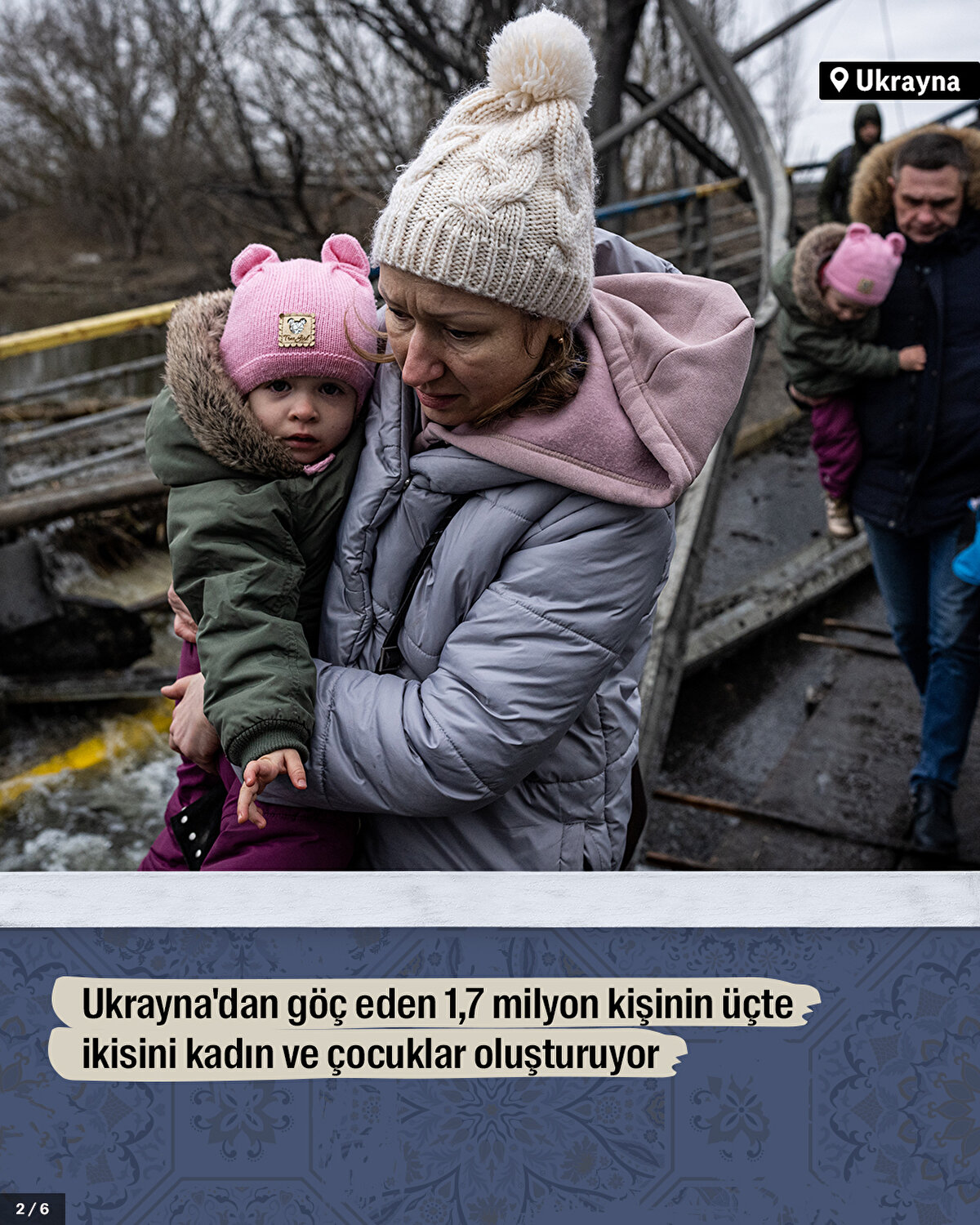 Ukrayna'dan göç eden 1,7 milyon kişinin üçte ikisini kadın ve çocuklar oluşturuyor.