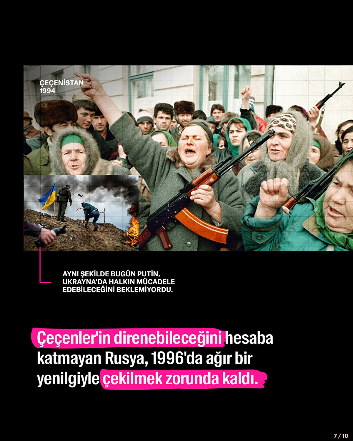 Çeçenler'in direnebileceğini hesaba katmayan Rusya, 1996'da çekildi.