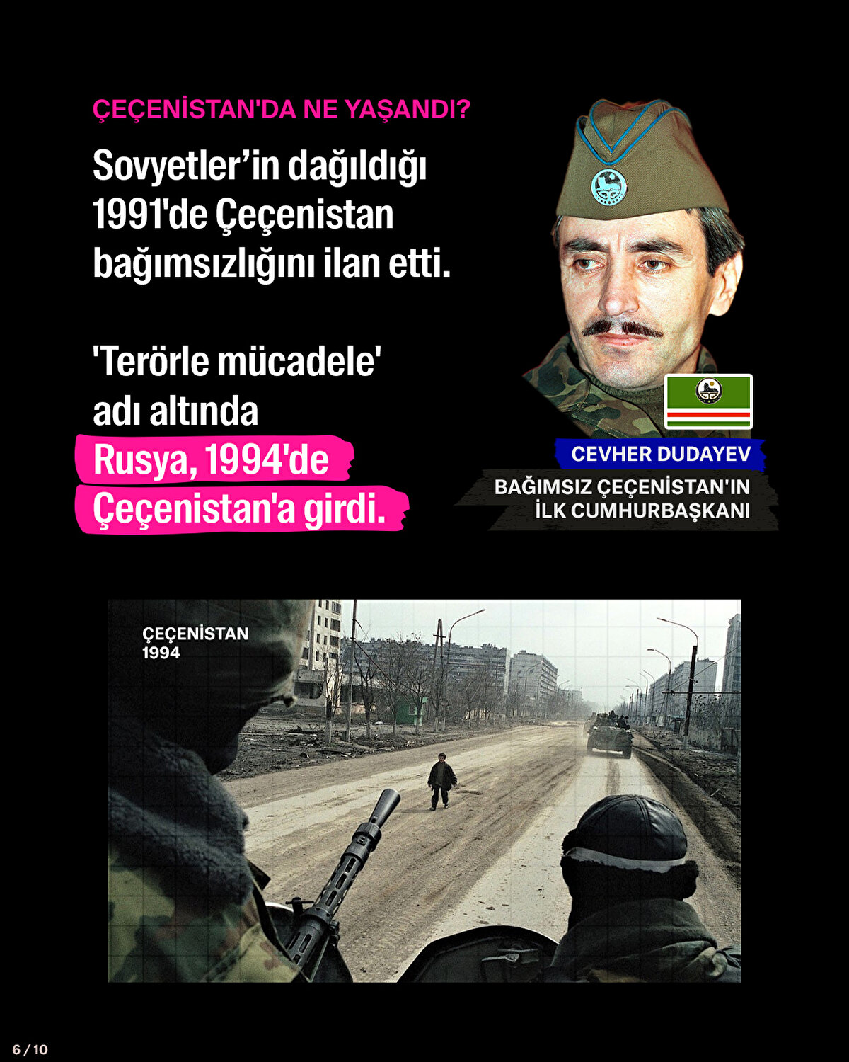 'Terörle mücadele' adı altında Rusya, 1994'de Çeçenistan'a girdi. 