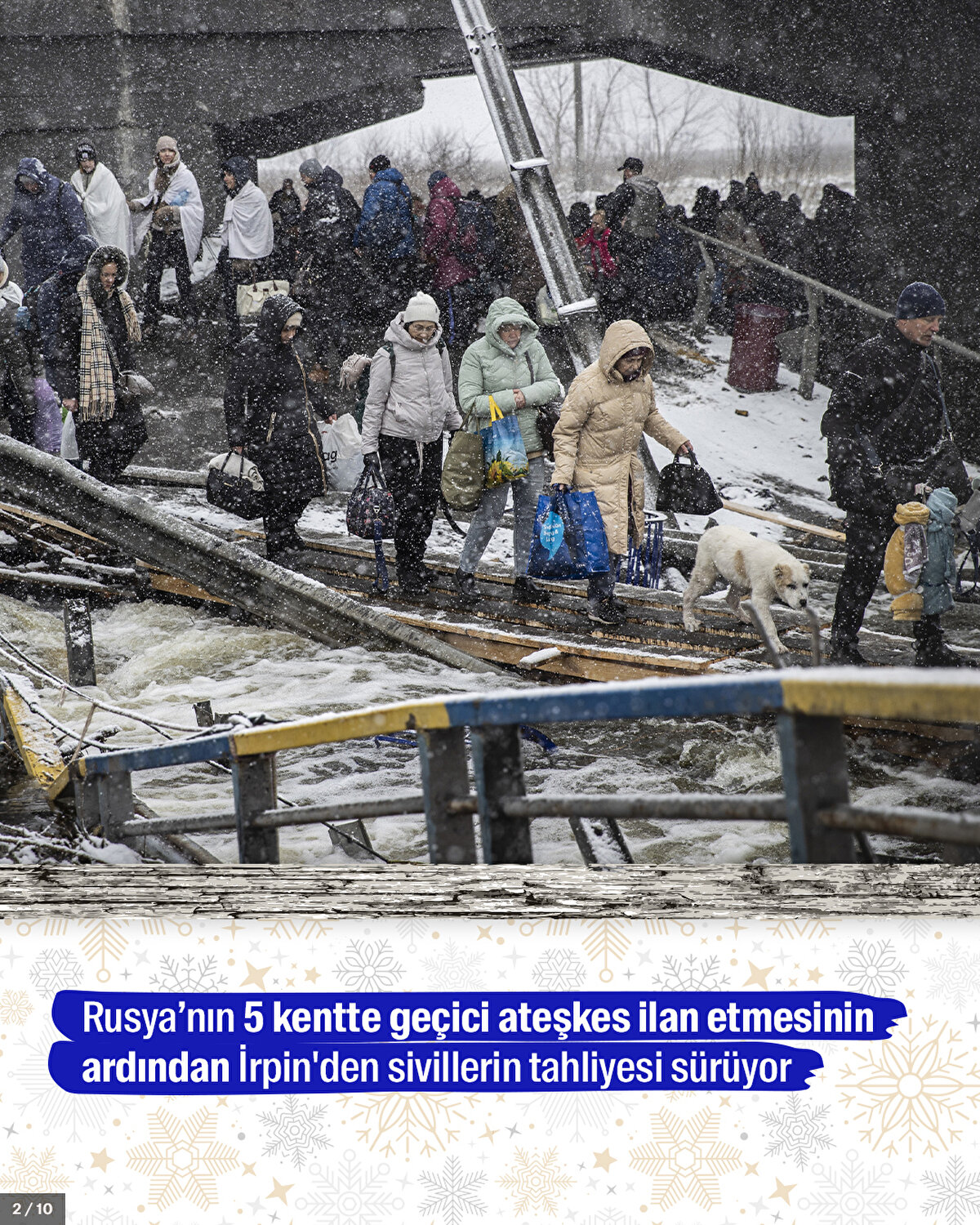 Rusya’nın 5 kentte geçici ateşkes ilan etmesinin ardından İrpin'den sivillerin tahliyesi sürüyor.<br>