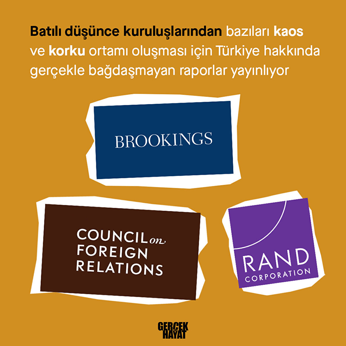 Korku ve kaos ortamı için çalışıyorlar