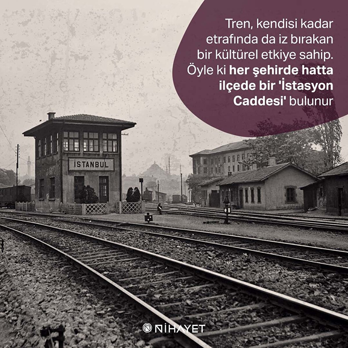 Tren, kendisi kadar etrafında da iz bırakan bir kültürel etkiye sahip. Öyle ki her şehirde hatta ilçede bir 'İstasyon Caddesi' bulunur 