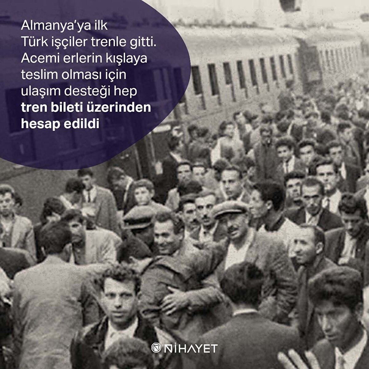 Almanya’ya ilk Türk işçiler trenle gitti. 
Acemi erlerin kışlaya teslim olması için ulaşım desteği hep tren bileti üzerinden hesap edildi 