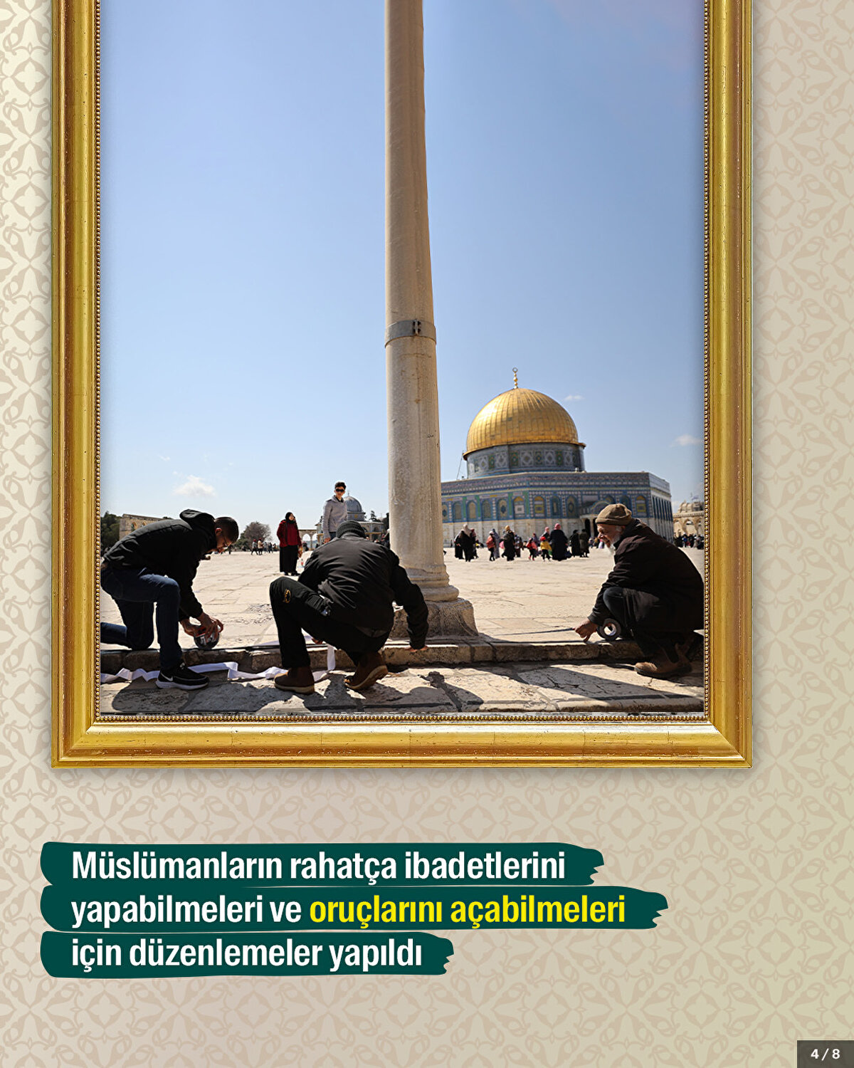 Müslümanların rahatça ibadetlerini yapabilmeleri ve oruçlarını açabilmeleri için düzenlemeler yapıldı.