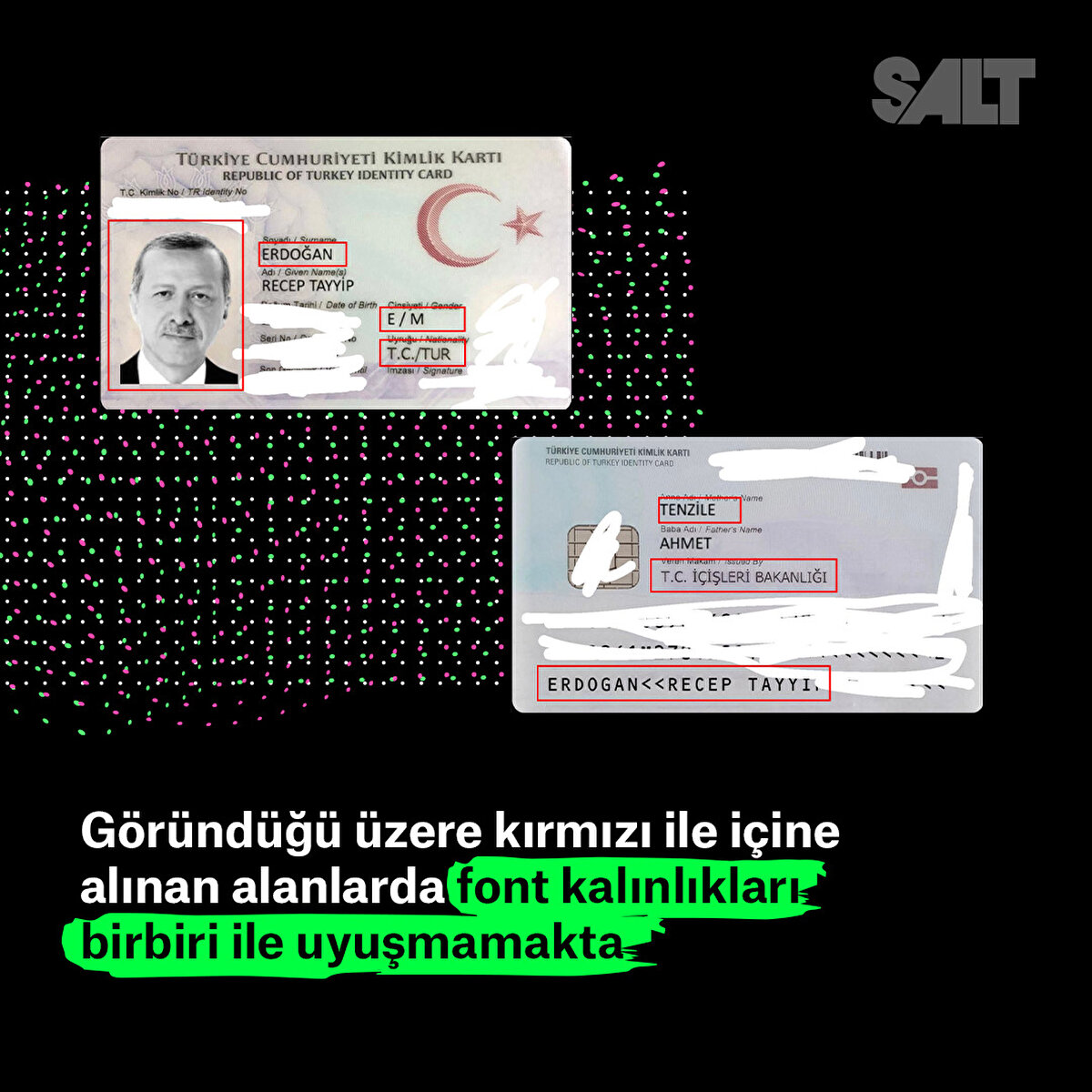 Göründüğü üzere kırmızı ile içine alınan alanlarda font kalınlıkları birbiri ile uyuşmamakta