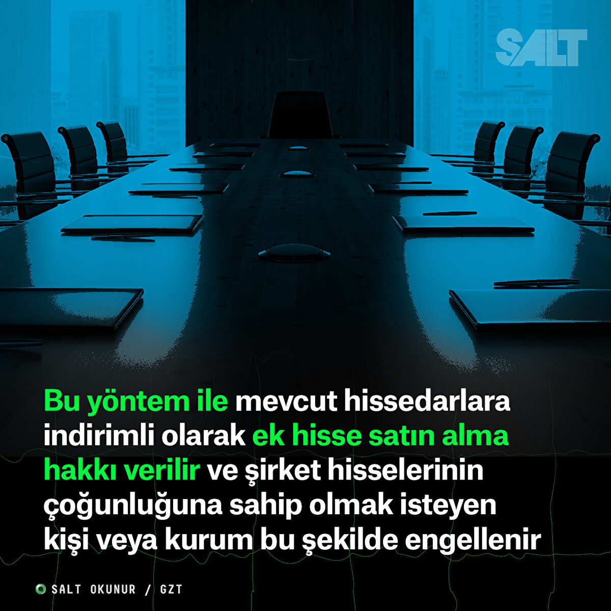 Bu yöntem ile mevcut hissedarlara indirimli olarak ek hisse satın alma hakkı verilir ve şirket hisselerinin çoğunluğuna sahip olmak isteyen kişi veya kurum bu şekilde engellenir