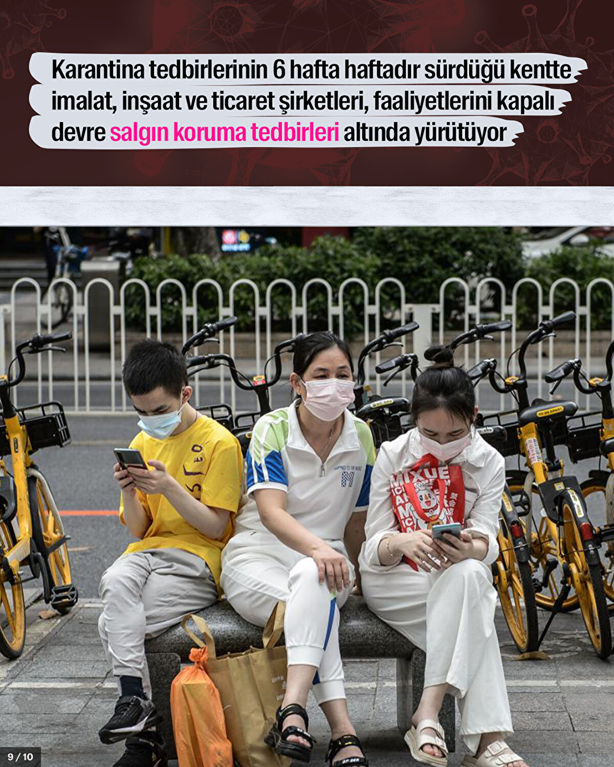 Karantina tedbirlerinin 6 hafta haftadır sürdüğü kentte imalat, inşaat ve ticaret şirketleri, faaliyetlerini kapalı devre salgın koruma tedbirleri altında yürütüyor
