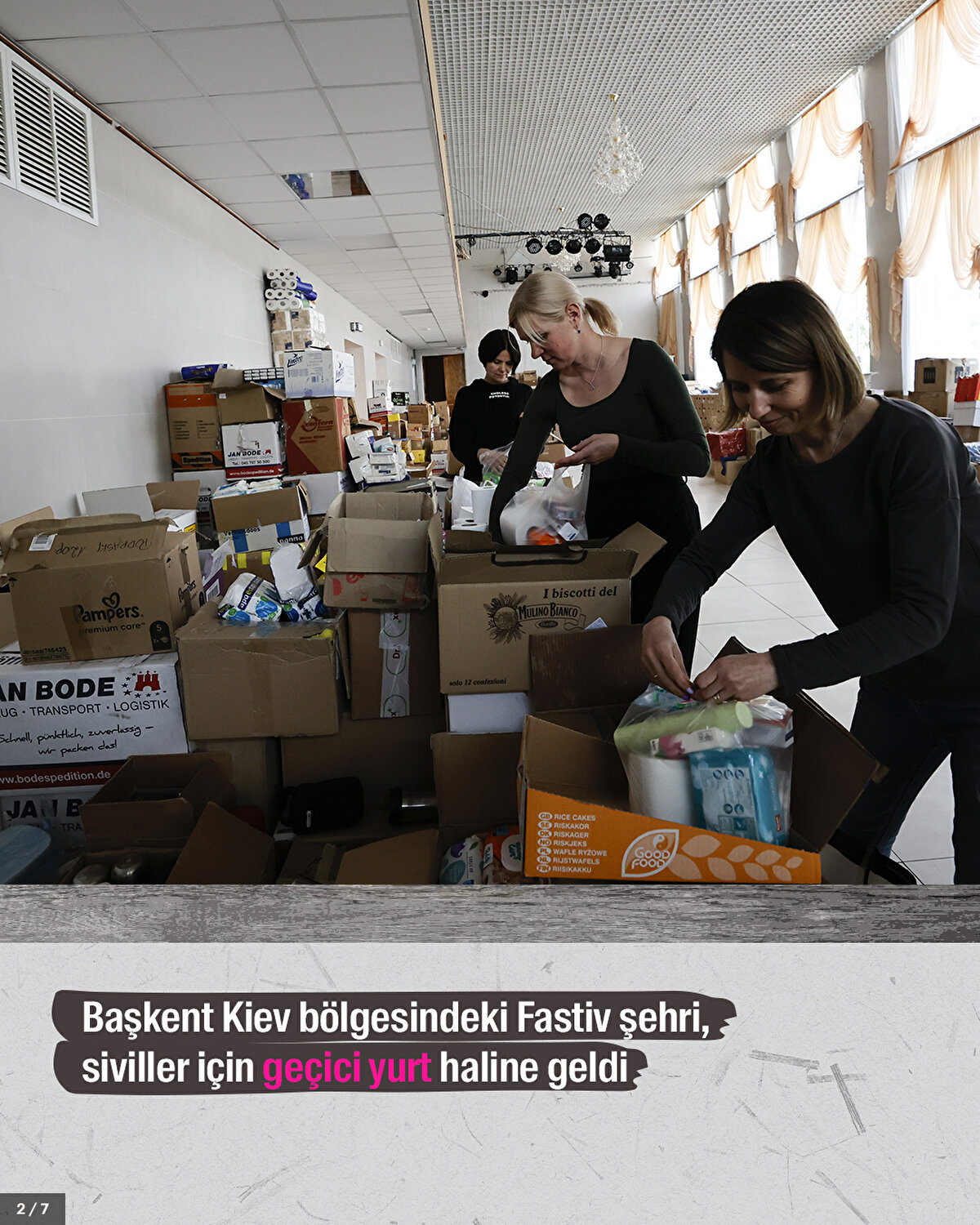  Başkent Kiev bölgesindeki Fastiv şehri, siviller için geçici yurt haline geldi.