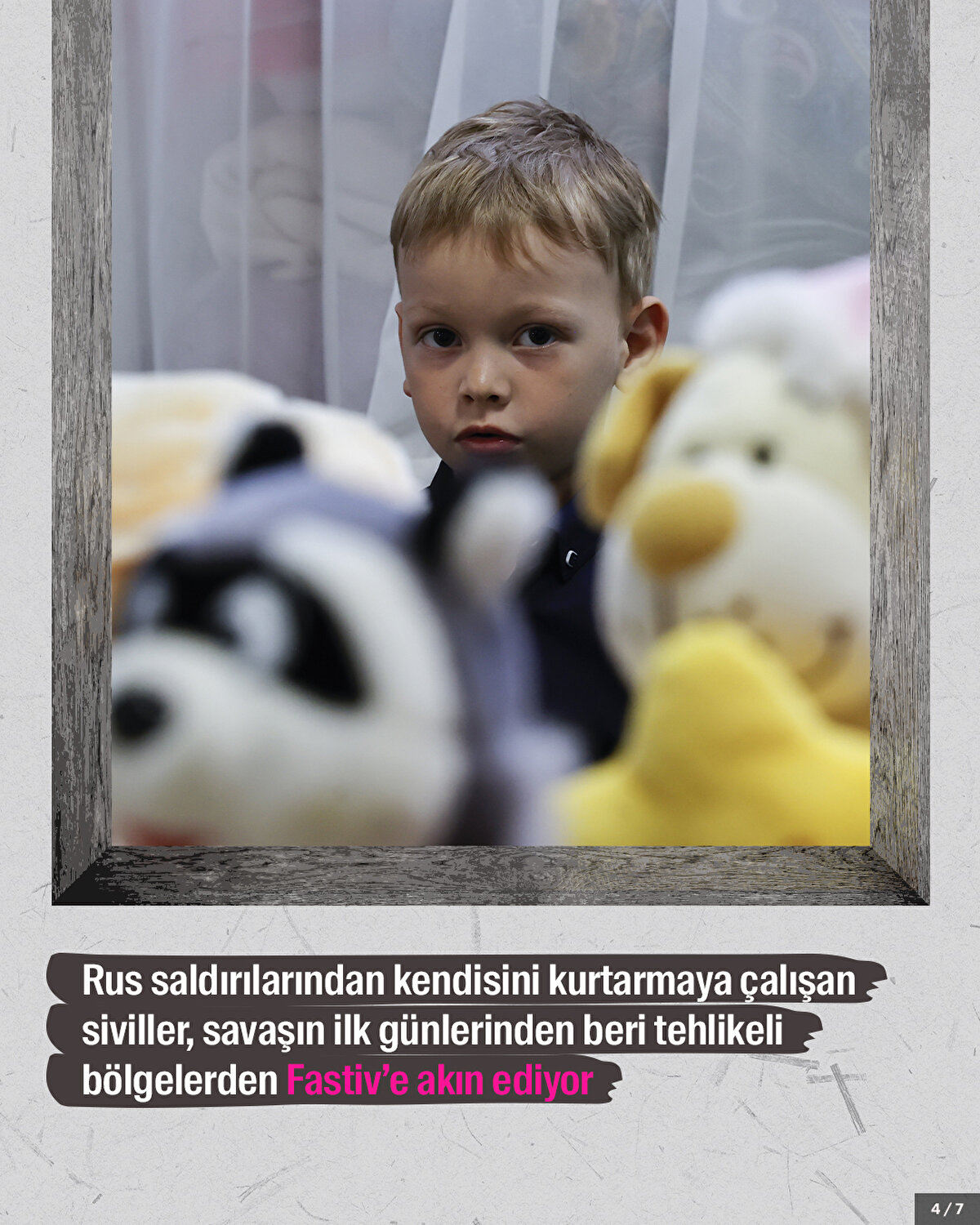 Rus saldırılarından kendisini kurtarmaya çalışan siviller, savaşın ilk günlerinden beri tehlikeli bölgelerden Fastiv’e akın ediyor.