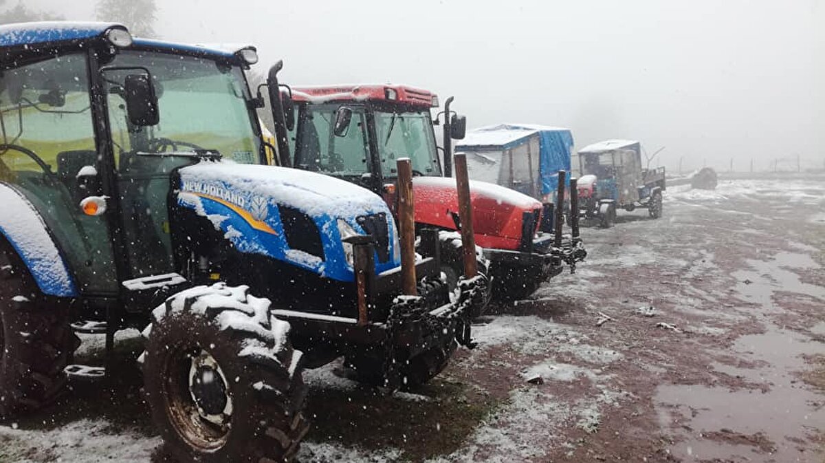 Ordu'nun Akkuş ilçesinin bazı mahalle ve yaylalar, etkili olan kar yağışıyla beyaza büründü.