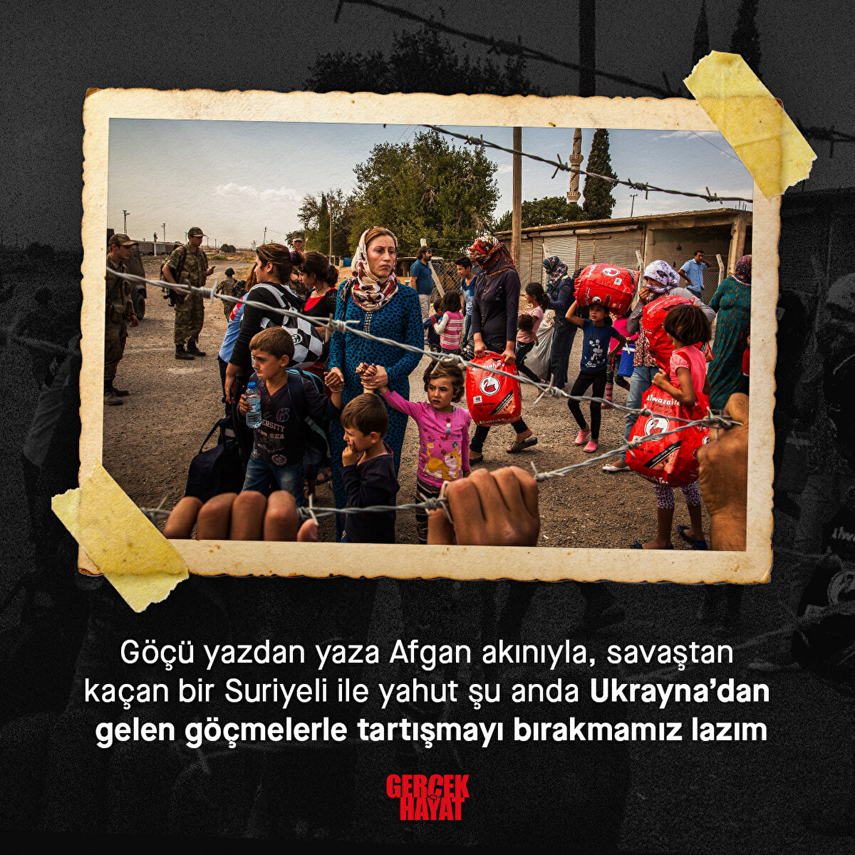 Şu anda gelen göçmelerle tartışmayı bırakmamız lazım