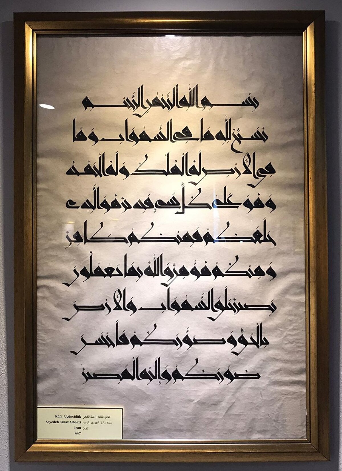 Seyedeh Sanaz Alborzi, İran. Kûfi, üçüncülük.