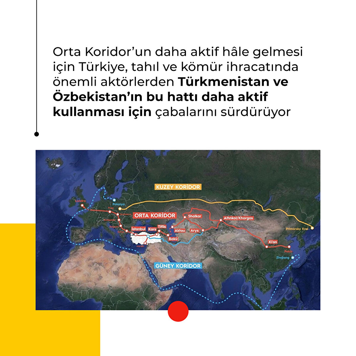 Türkmenistan ve Özbekistan’ın bu hattı daha aktif kullanması için çabalarını sürdürüyor