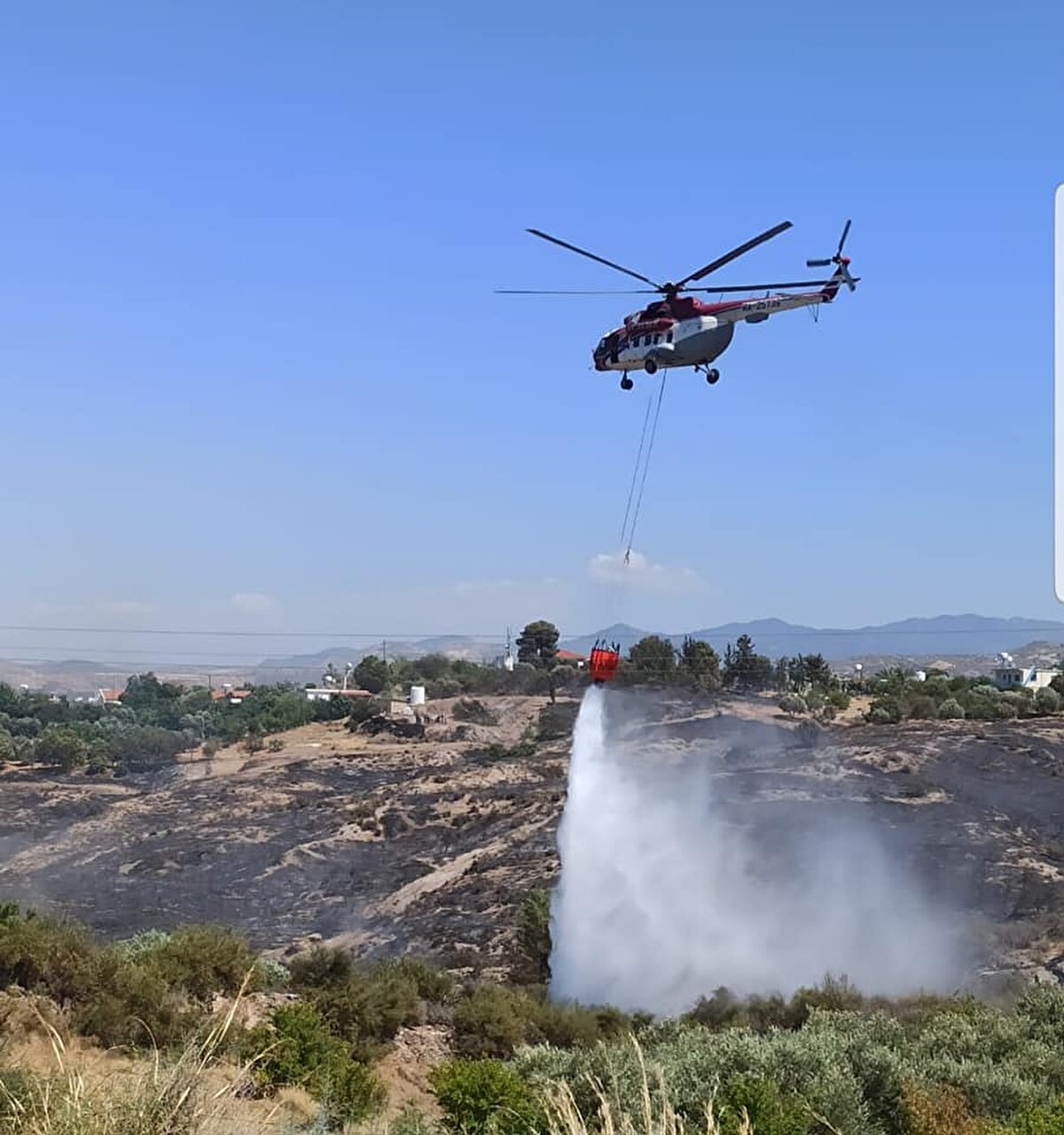 Türkiye'den gelen 2 yangın söndürme helikopteri ve 1 yangın söndürme uçağının desteği ile Yedidalga ve Angolem köylerindeki yangınlar kontrol altına alınırken, yerel saatle 16.00 sıralarında Kantara Bölgesindeki dağlık ve ormanlık alanda çıkan yangına ise müdahalenin havadan ve karadan müdahalenin devam ettiği belirtildi.<br><br>
