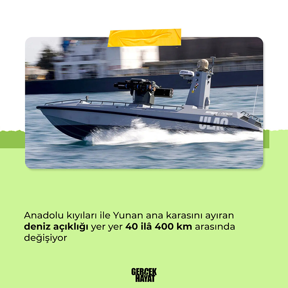 Türk-Yunan ana kıyıları arası 40-400 km arasında