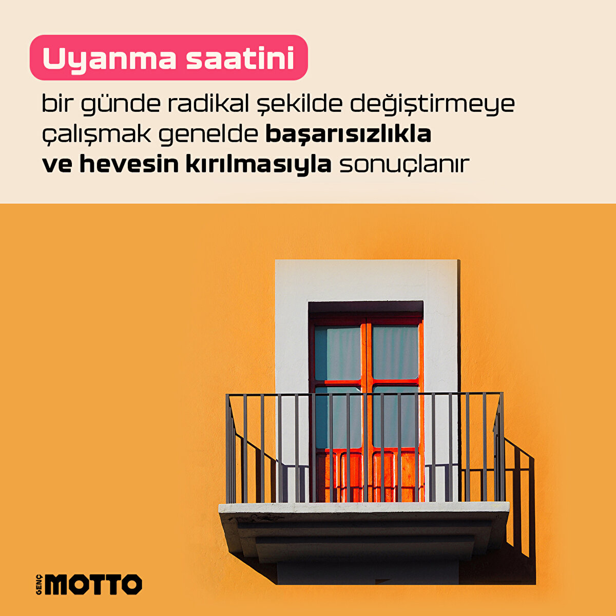 Uyanma saatini bir günde radikal şekilde değiştirmeye çalışmak genelde başarısızlıkla ve hevesin kırılmasıyla sonuçlanır 
