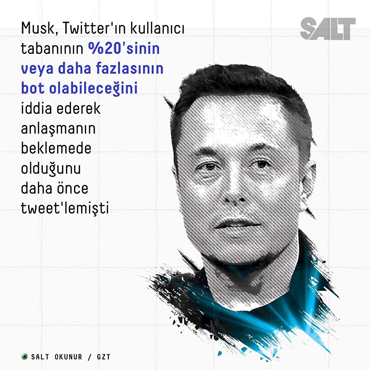 Musk, Twitter'ın kullanıcı tabanının %20'sinin veya daha fazlasının bot olabileceğini iddia ederek anlaşmanın beklemede olduğunu daha &#246;nce tweet'lemişti