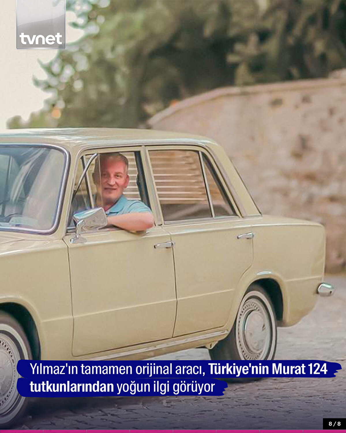 Yılmaz'ın tamamen orijinal aracı, Türkiye'nin Murat 124 tutkunlarından yoğun ilgi görüyor.