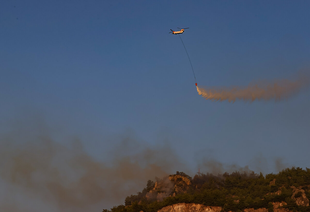 Aydın Valisi Hüseyin Aksoy, yangın bölgesinde incelemelerde bulundu.<br><br>Vali Aksoy, gazetecilere yaptığı açıklamada, yangında ilk etapta yapılan incelemelere göre, 50 hektarlık alanın zarar gördüğünü söyledi.<br>