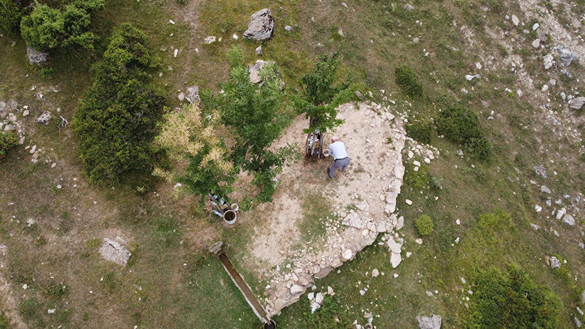 Kütahya kent merkezine 10 kilometre uzaklıktaki Demirciören köyüne oturan 4 çocuk babası, emekli Yusuf Okçu, evinin yakınındaki boş araziye 15 yıl önce eşiyle meyve ağacı dikmeye başladı.