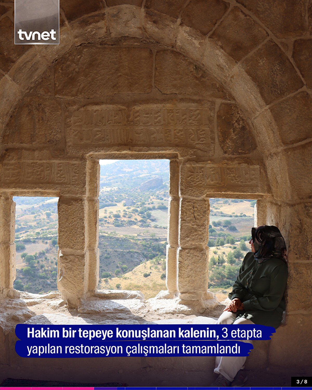 Hakim bir tepeye konuşlanan kalenin, 3 etapta yapılan restorasyon çalışmaları tamamlandı.