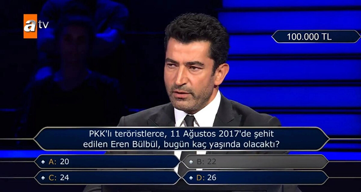 22 şıkkı doğru yanıt çıkmayınca yarışmacı ikinci tercih hakkını kullandı.<br><br>
