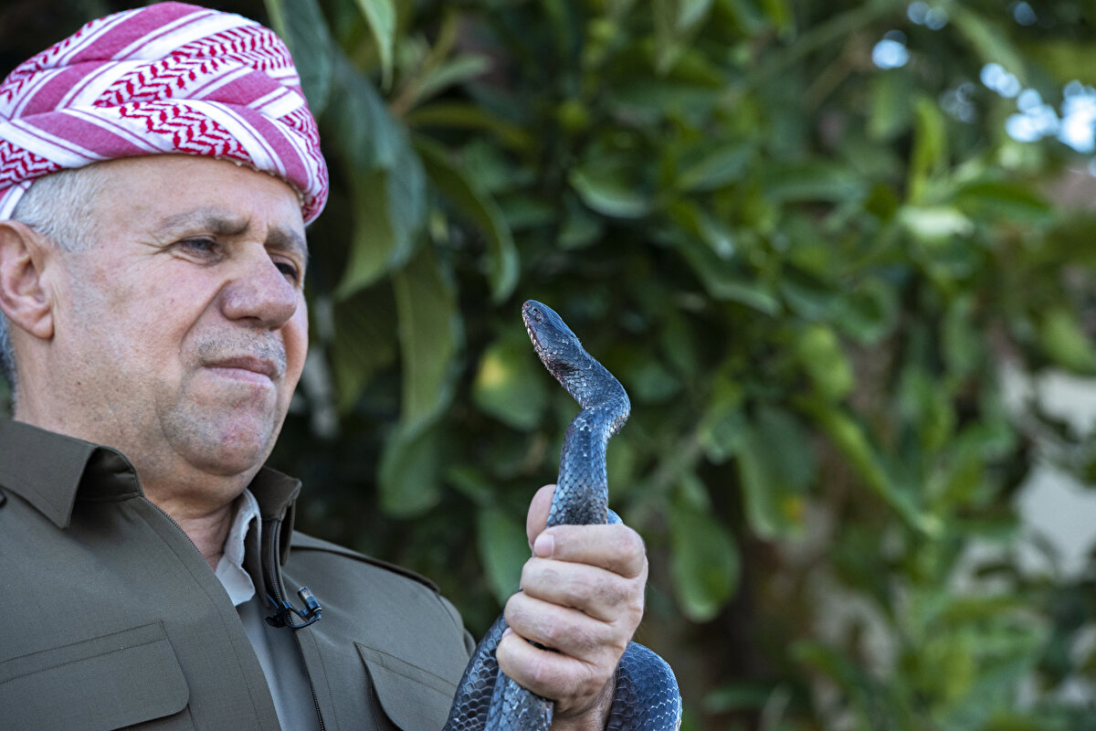 Evinde 60 yılan bulunduğunu, tüm ailesinin yılanlarla iç içe yaşadığını ve onları beslediğini aktaran Emin, çocuklarına da yılanlarla yaşamayı ve onlardan korkmamayı öğrettiğini söyledi.