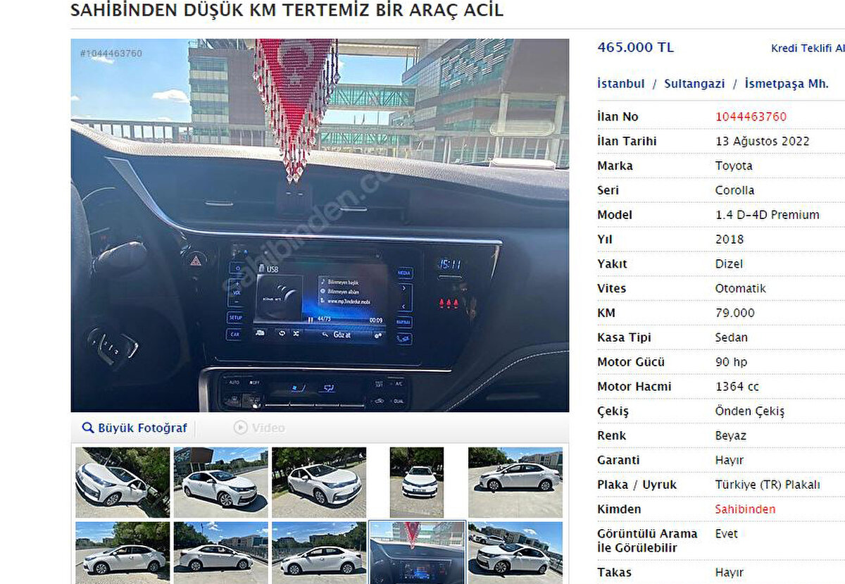 Benim aracım satılık ama, internette ilan vermedim. İlandaki numarayla alıcı gibi iletişime geçtim. Adam milleti dolandırmak için böyle bir sahte ilan açmış. Benim ruhsattaki ismimi bir şekilde silip, kendi ismini yazmış. Adam pişkin pişkin konuşuyor. Kendisi ile yazıştığımızda aracı görmek istediğimi söyledim.