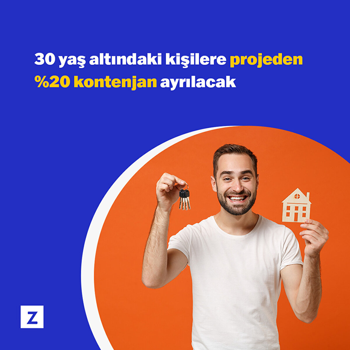 Proje özellikle gençleri ilgilendiriyor. Bu nedenle onların da ev sahibi olması için özel kontenjan açıldı. 