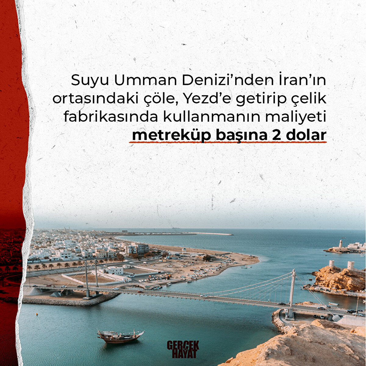 Suyu Umman Denizi'nden getirip kullanmak çok maliyetli