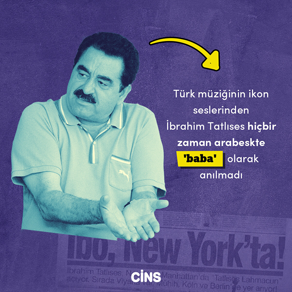 Türk müziğinin ikon seslerinden İbrahim Tatlıses hiçbir zaman arabeskte 'baba' olarak anılmadı