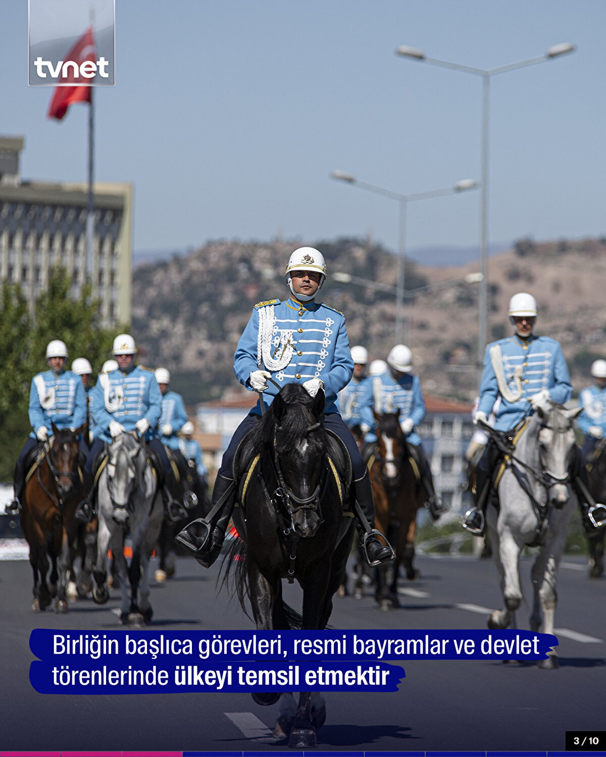 Birliğin başlıca görevleri, resmi bayramlar ve devlet törenlerinde ülkeyi temsil etmektir