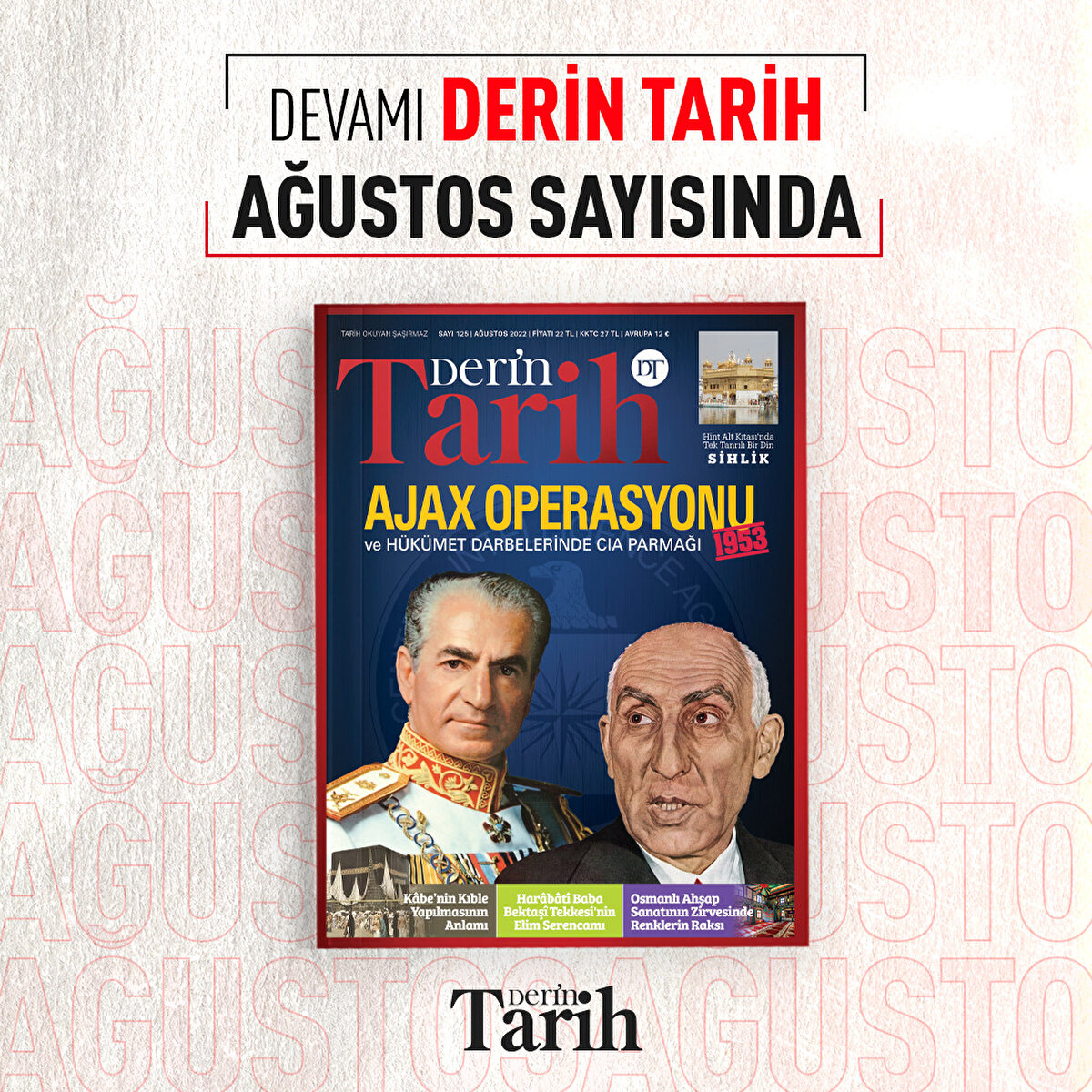 Derin Tarih Ağustos sayısında