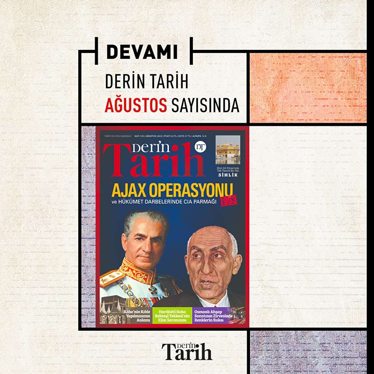 Derin Tarih Ağustos sayısında
