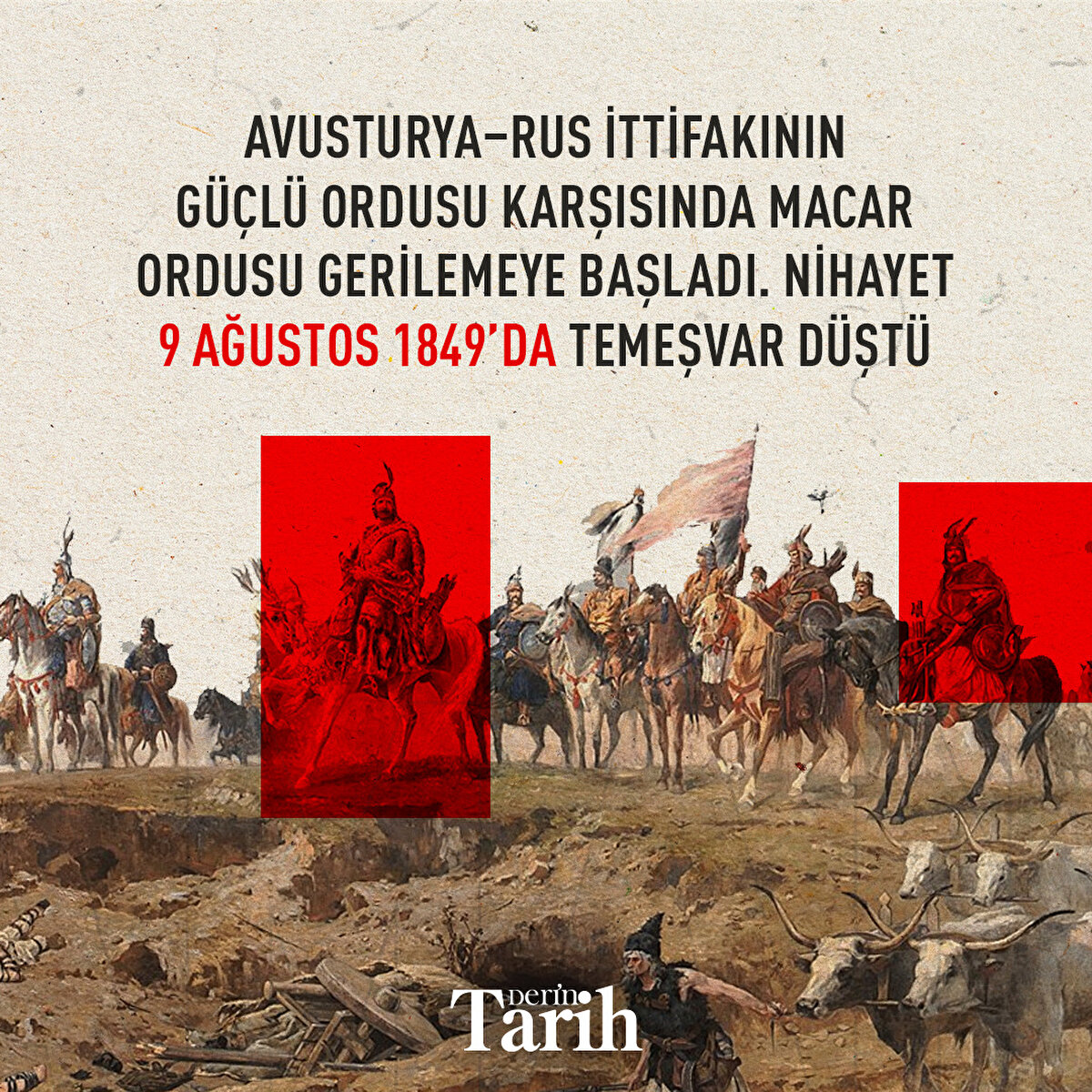 Avusturya–Rus ittifakının güçlü ordusu karşısında Macar ordusu gerilemeye başladı. Nihayet 9 Ağustos 1849’da Temeşvar düştü