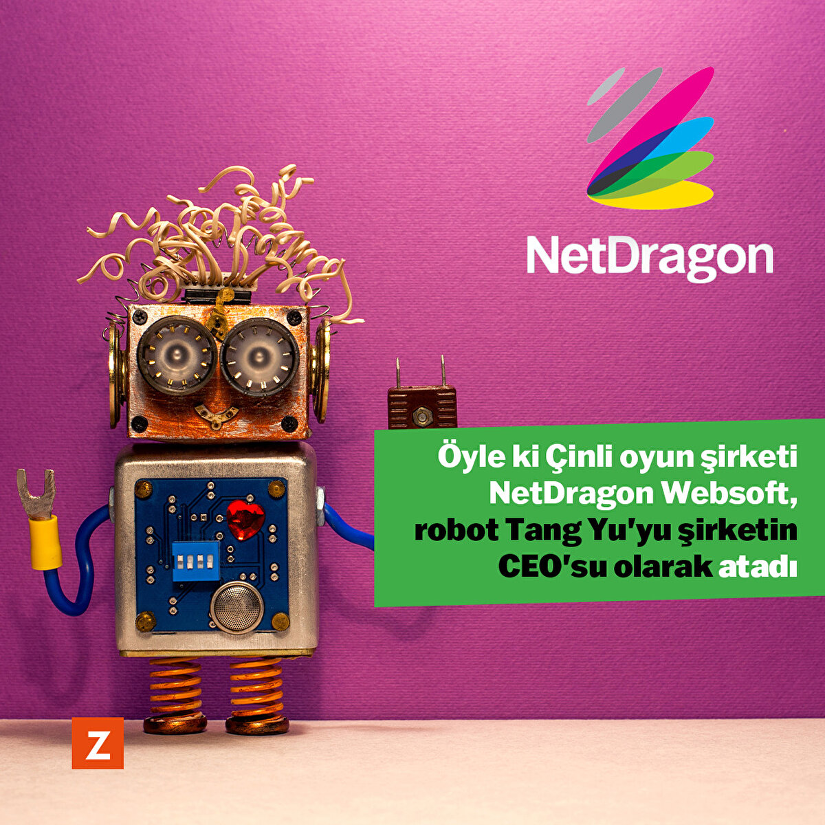Hatta Çinli oyun şirketi Netdragon, yönetimin en üst kademesin CEO olarak bir robotu atadı. 