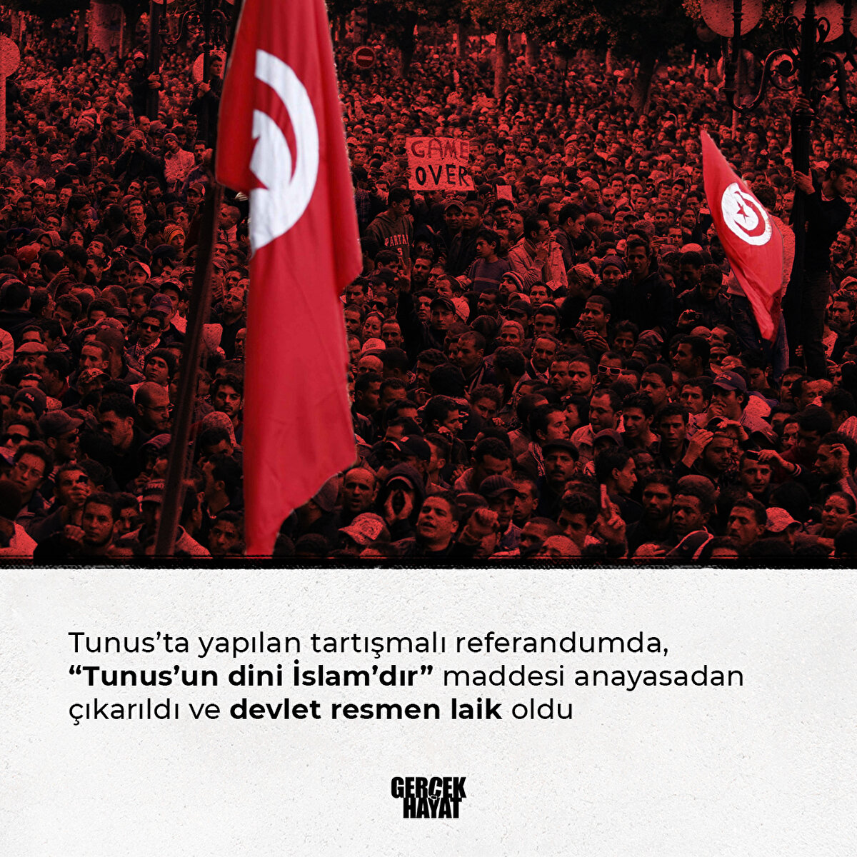 “Tunus’un dini İslam’dır” maddesi anayasadan çıkarıldı ve devlet resmen laik oldu