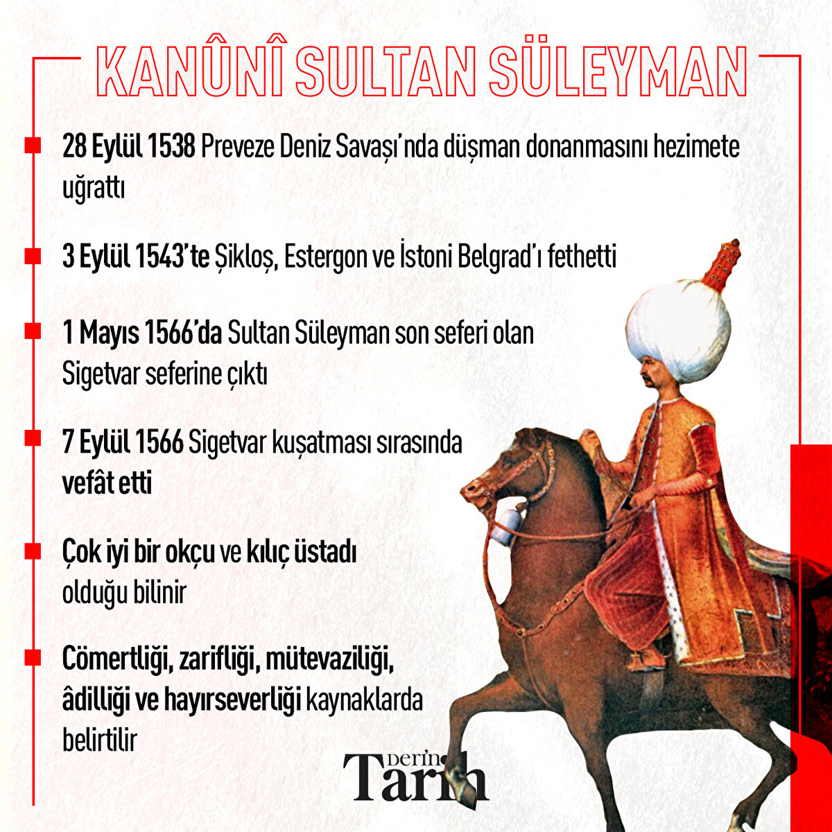 7 Eyl&#252;l 1566 Sigetvar kuşatması sırasında vef&#226;t etti 