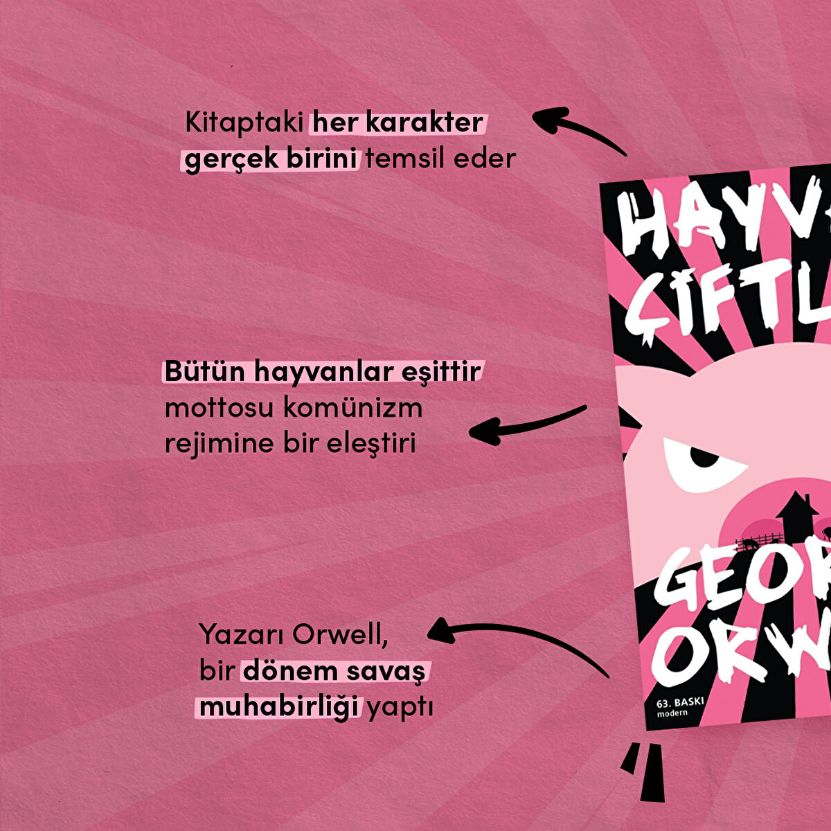 Hayvan &#199;iftliği listenin 6. sırasında. George Orwell'in kitaplarıyla r&#246;vaşta olduğu bir d&#246;nem