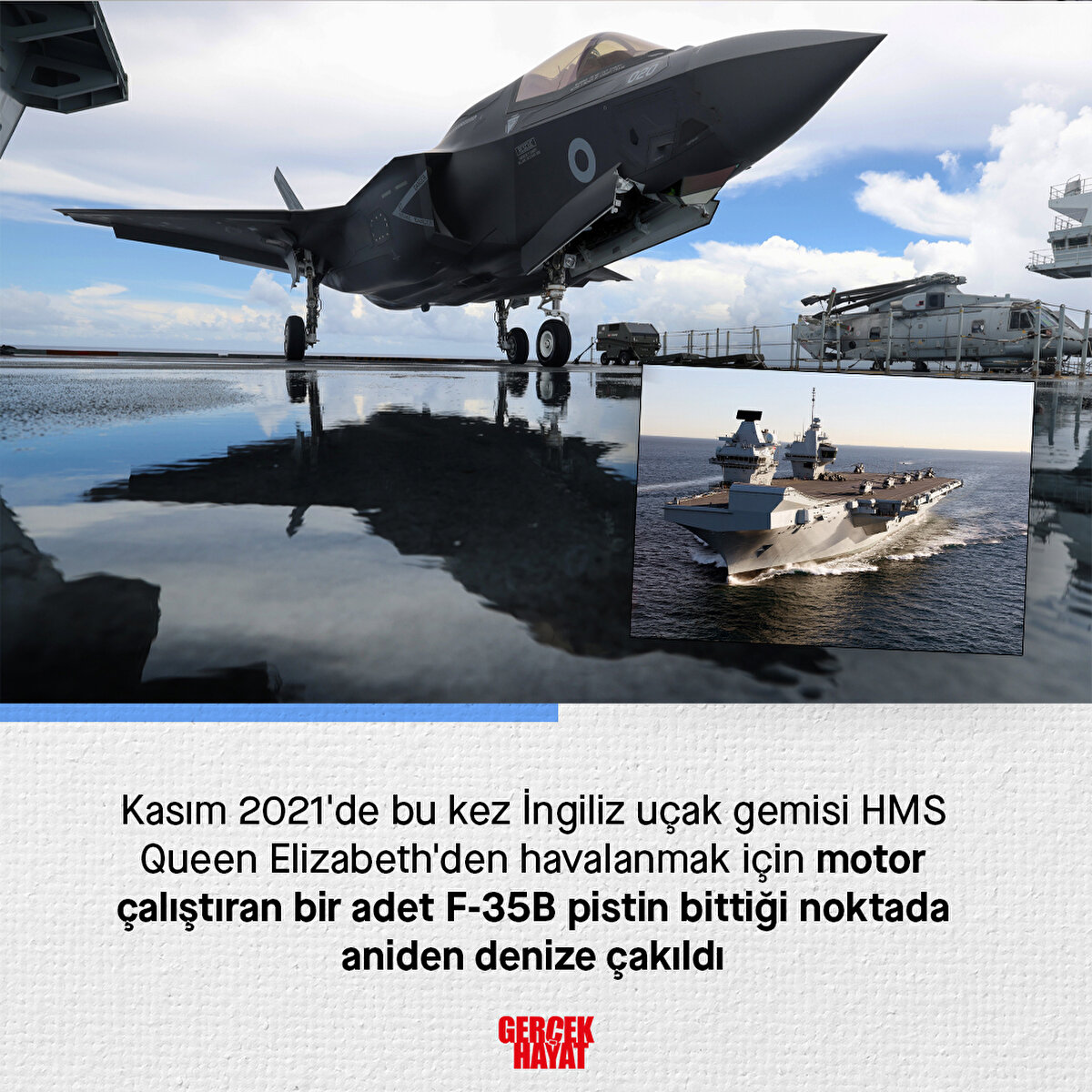 F-35B pistin bittiği noktada aniden denize çakıldı