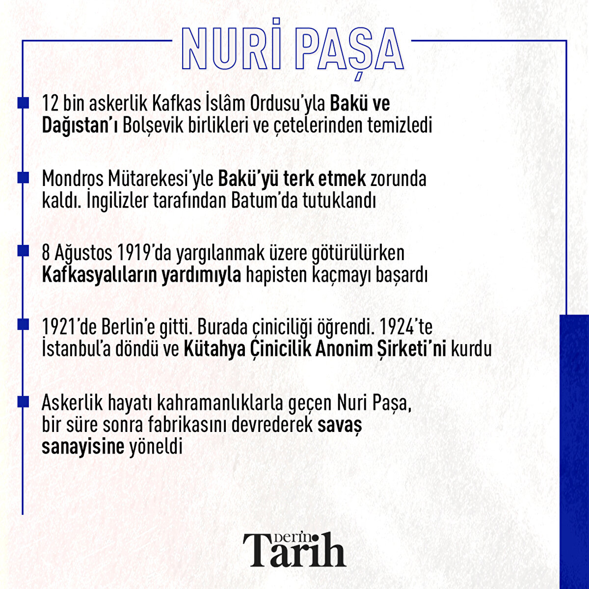 12 bin askerlik Kafkas İslâm Ordusu’yla Bakü, ve Dağıstan’ı Bolşevik birlikleri ve çetelerinden temizledi