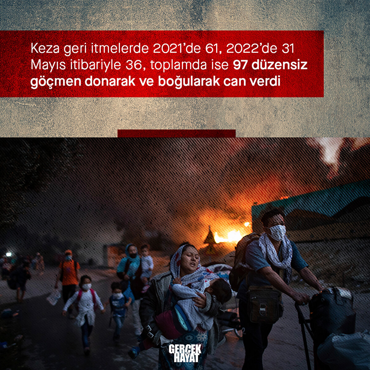 97 düzensiz göçmen donarak ve boğularak can verdi