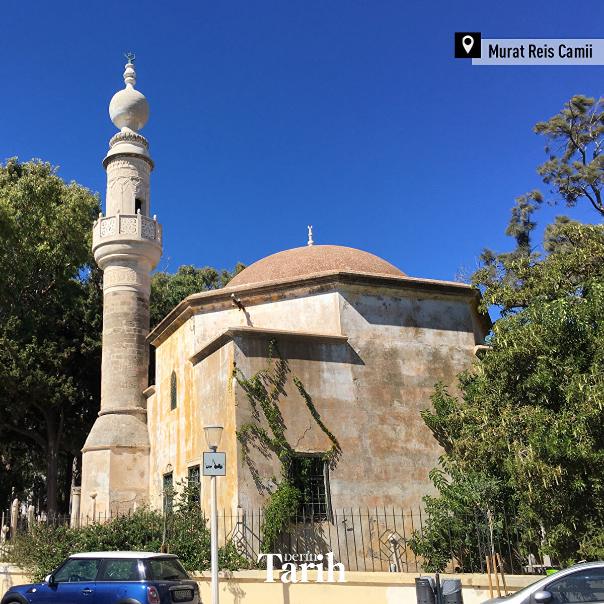 📌 Murat Reis Camii

Kanunî Sultan Süleyman'ın denizcilerinden Murat Reis'in türbesinin yanına inşa edilen camii, yılların yorgunluğuna inat 17. yüzyıldan beri Rodos adasını süslemekte.

Murat Reis Camii hazîresinde Serasker Mehmed Redif Paşa, Memi Paşa, Havvaş Sancar, Canberk Giray Han, Mehmed Şekip Paşa, Şah Safi Mirza, Murat Reis, Şahin ve Fethi Giray Han'ın türbesi bulunur.