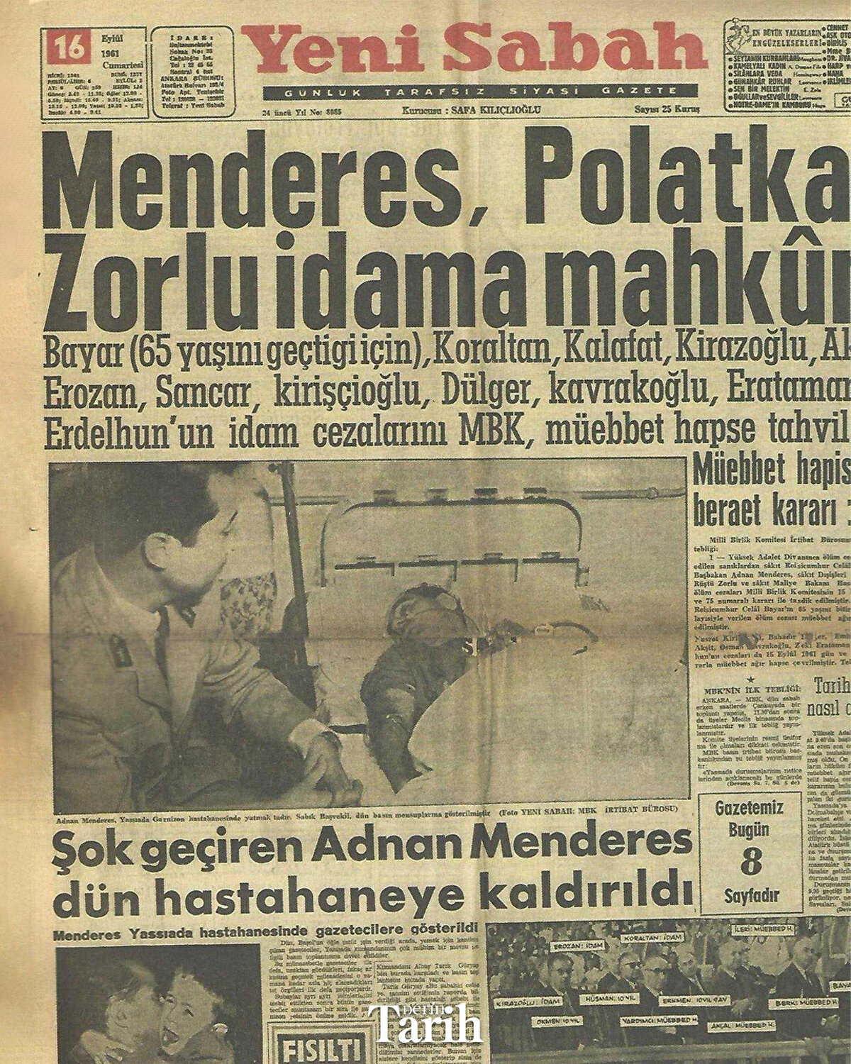 Menderes, Polatkan, Zorlu idama mahkum edildi